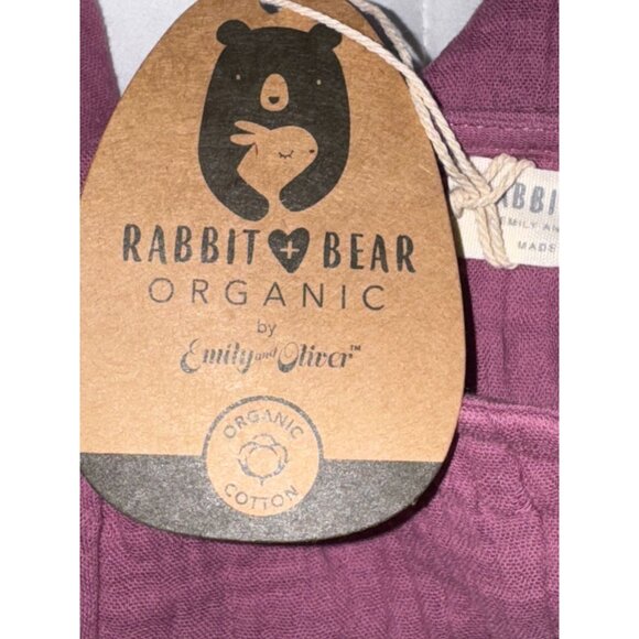 Rabbit & Bear Organic Cotton Baby Outfit Set 18 Months Purple Top White Leggings - Picture 6 of 10